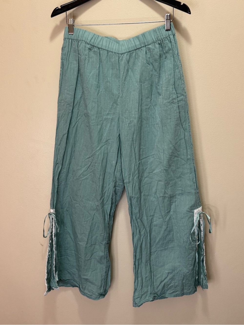 Anthropologie Reverie Lace-Trim Tapered Pants